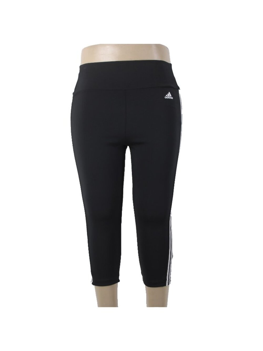 Adidas AW Pant NEW Sz XL x 21 Black White Elastic Waist Knee Length Poly Spandex